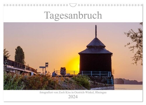 Tagesanbruch am Rhein (Wandkalender 2024 DIN A3 quer), CALVENDO Monatskalender (Calendar)