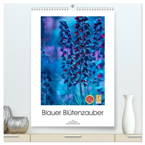 Blauer Blutenzauber (hochwertiger Premium Wandkalender 2024 DIN A2 hoch), Kunstdruck in Hochglanz (Calendar)