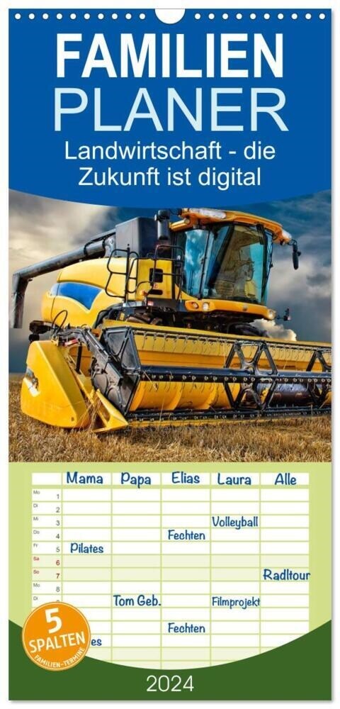 Familienplaner 2024 - Landwirtschaft - die Zukunft ist digital mit 5 Spalten (Wandkalender, 21 x 45 cm) CALVENDO (Calendar)