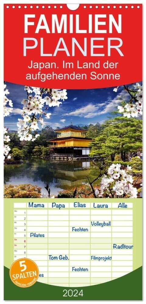 Familienplaner 2024 - Japan. Im Land der aufgehenden Sonne mit 5 Spalten (Wandkalender, 21 x 45 cm) CALVENDO (Calendar)