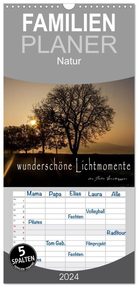 Familienplaner 2024 - wunderschone Lichtmomente mit 5 Spalten (Wandkalender, 21 x 45 cm) CALVENDO (Calendar)
