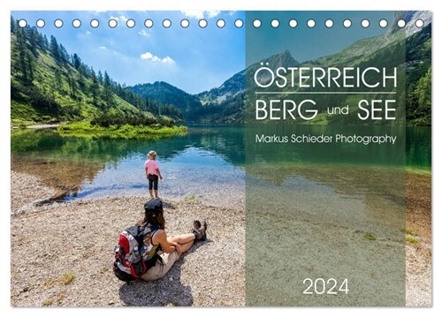 Osterreich Berg und See (Tischkalender 2024 DIN A5 quer), CALVENDO Monatskalender (Calendar)