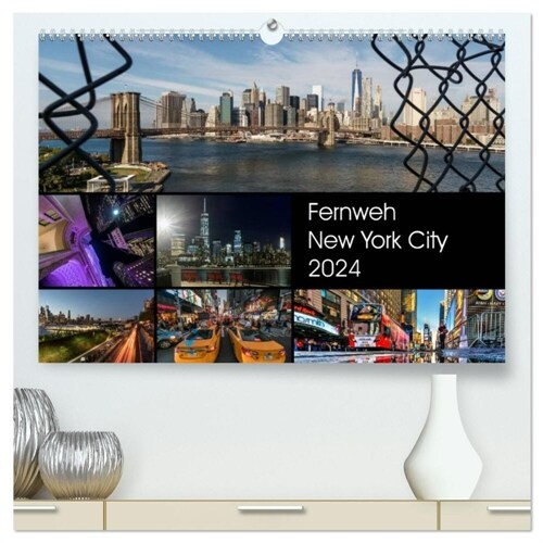 Fernweh New York City (hochwertiger Premium Wandkalender 2024 DIN A2 quer), Kunstdruck in Hochglanz (Calendar)