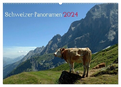 Schweizer Panoramen (Wandkalender 2024 DIN A2 quer), CALVENDO Monatskalender (Calendar)