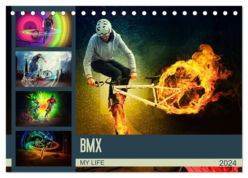 BMX My Life (Tischkalender 2024 DIN A5 quer), CALVENDO Monatskalender (Calendar)