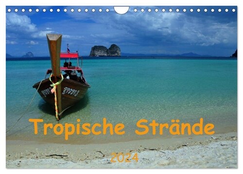 Tropische Strande (Wandkalender 2024 DIN A4 quer), CALVENDO Monatskalender (Calendar)