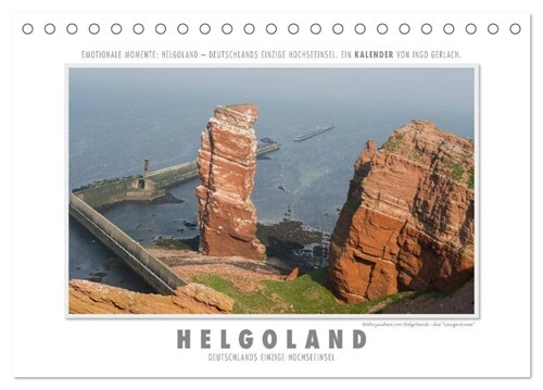 Emotionale Momente: Helgoland - Deutschlands einzige Hochseeinsel. (Tischkalender 2024 DIN A5 quer), CALVENDO Monatskalender (Calendar)