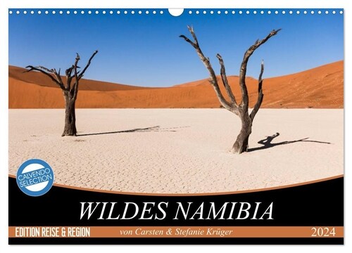 Wildes Namibia (Wandkalender 2024 DIN A3 quer), CALVENDO Monatskalender (Calendar)