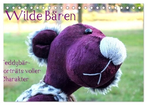 Wilde Baren - Teddybar-Portrats voller Charakter (Tischkalender 2024 DIN A5 quer), CALVENDO Monatskalender (Calendar)