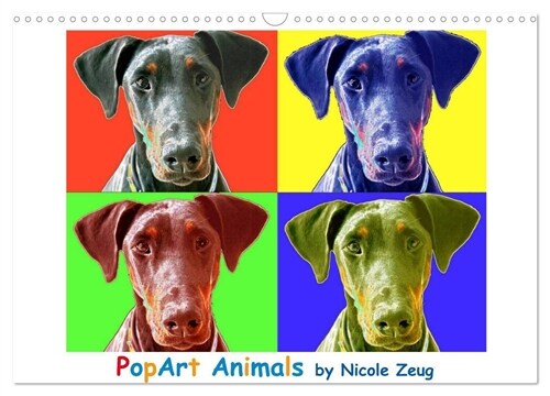 PopArt Animals (Wandkalender 2024 DIN A3 quer), CALVENDO Monatskalender (Calendar)