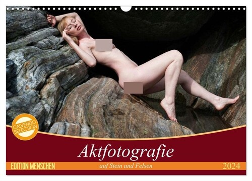 Aktfotografie auf Stein und Felsen (Wandkalender 2024 DIN A3 quer), CALVENDO Monatskalender (Calendar)