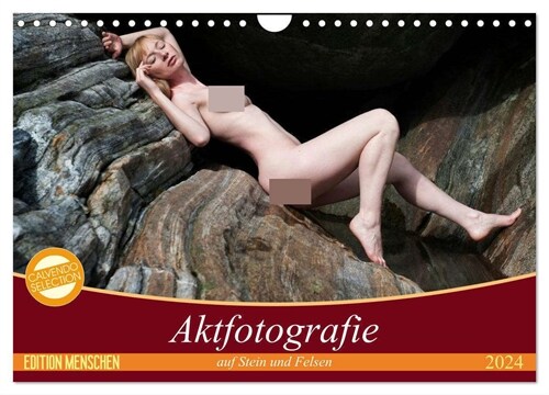 Aktfotografie auf Stein und Felsen (Wandkalender 2024 DIN A4 quer), CALVENDO Monatskalender (Calendar)