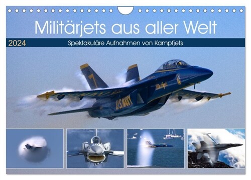 Militarjets aus aller Welt (Wandkalender 2024 DIN A4 quer), CALVENDO Monatskalender (Calendar)