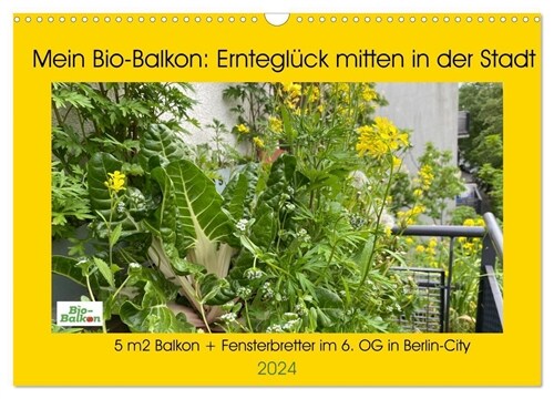 Mein Bio-Balkon: Erntegluck mitten in der Stadt (Wandkalender 2024 DIN A3 quer), CALVENDO Monatskalender (Calendar)