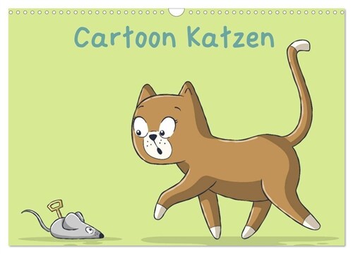 Cartoon Katzen (Wandkalender 2024 DIN A3 quer), CALVENDO Monatskalender (Calendar)