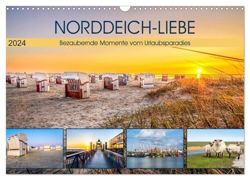 NORDDEICH-LIEBE (Wandkalender 2024 DIN A3 quer), CALVENDO Monatskalender (Calendar)