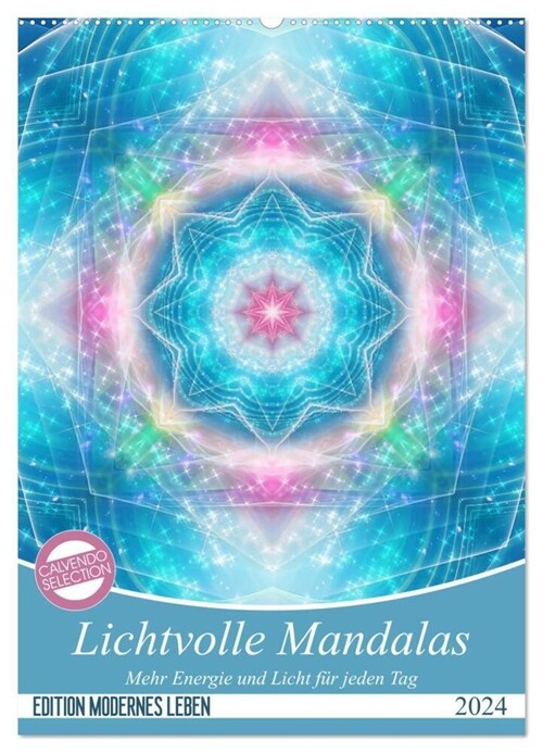Lichtvolle Mandalas (Wandkalender 2024 DIN A2 hoch), CALVENDO Monatskalender (Calendar)
