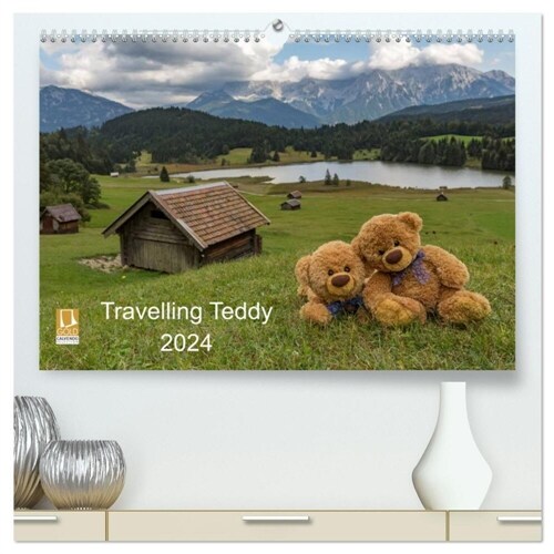 Travelling Teddy 2024 (hochwertiger Premium Wandkalender 2024 DIN A2 quer), Kunstdruck in Hochglanz (Calendar)