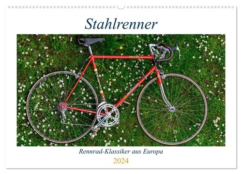 Stahlrenner - Rennrad-Klassiker aus Europa (Wandkalender 2024 DIN A2 quer), CALVENDO Monatskalender (Calendar)