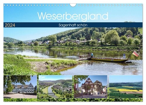 Weserbergland - sagenhaft schon (Wandkalender 2024 DIN A3 quer), CALVENDO Monatskalender (Calendar)