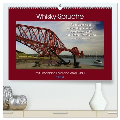 Whisky-Spruche (hochwertiger Premium Wandkalender 2024 DIN A2 quer), Kunstdruck in Hochglanz (Calendar)