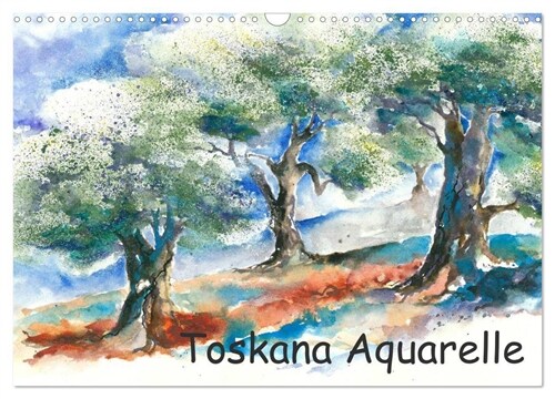 Toskana Aquarelle (Wandkalender 2024 DIN A3 quer), CALVENDO Monatskalender (Calendar)