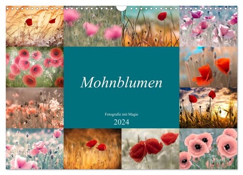 Mohnblumen - Fotografie mit Magie (Wandkalender 2024 DIN A3 quer), CALVENDO Monatskalender (Calendar)