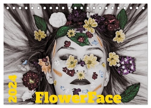 FlowerFace (Tischkalender 2024 DIN A5 quer), CALVENDO Monatskalender (Calendar)