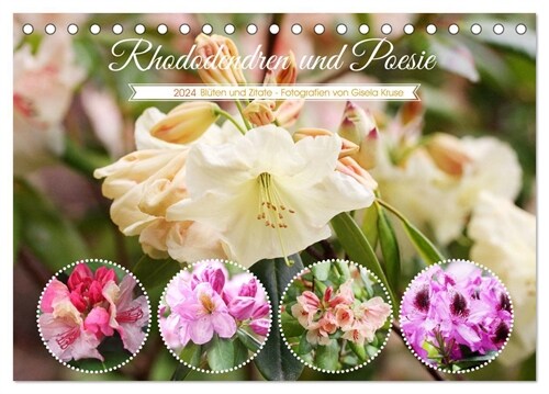 Rhododendren und Poesie (Tischkalender 2024 DIN A5 quer), CALVENDO Monatskalender (Calendar)