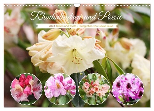 Rhododendren und Poesie (Wandkalender 2024 DIN A3 quer), CALVENDO Monatskalender (Calendar)