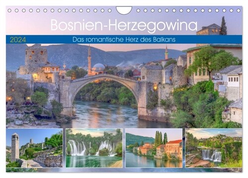 Bosnien-Herzegowina Das romantische Herz des Balkans (Wandkalender 2024 DIN A4 quer), CALVENDO Monatskalender (Calendar)