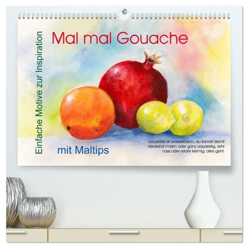 Mal mal Gouache (hochwertiger Premium Wandkalender 2024 DIN A2 quer), Kunstdruck in Hochglanz (Calendar)