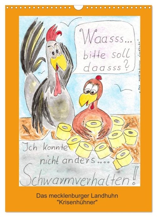 Das mecklenburger Landhuhn Krisenhuhner (Wandkalender 2024 DIN A3 hoch), CALVENDO Monatskalender (Calendar)