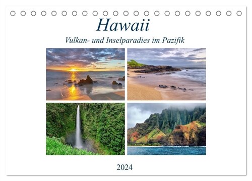 Hawaii - Vulkan- und Inselparadies im Pazifik (Tischkalender 2024 DIN A5 quer), CALVENDO Monatskalender (Calendar)