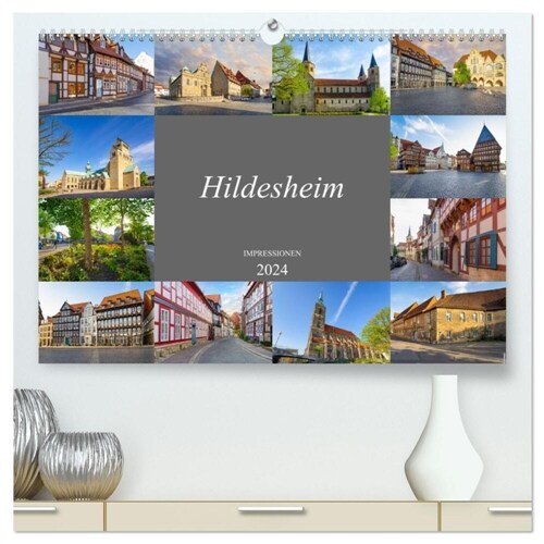 Hildesheim Impressionen (hochwertiger Premium Wandkalender 2024 DIN A2 quer), Kunstdruck in Hochglanz (Calendar)