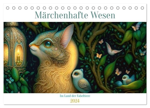 Marchenhafte Wesen - Im Land der Fabeltiere (Tischkalender 2024 DIN A5 quer), CALVENDO Monatskalender (Calendar)