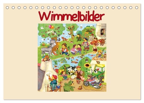 Wimmelbilder (Tischkalender 2024 DIN A5 quer), CALVENDO Monatskalender (Calendar)