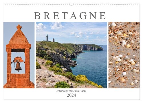 Bretagne - unterwegs mit Julia Hahn (Wandkalender 2024 DIN A2 quer), CALVENDO Monatskalender (Calendar)