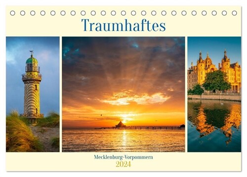 Traumhaftes Mecklenburg-Vorpommern (Tischkalender 2024 DIN A5 quer), CALVENDO Monatskalender (Calendar)