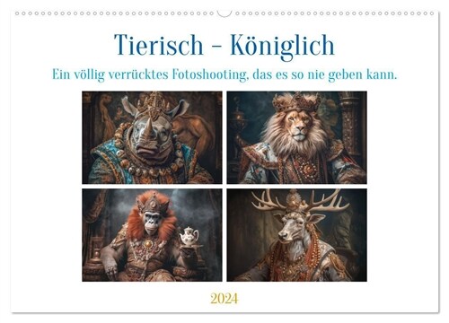 Tierisch - Koniglich (Wandkalender 2024 DIN A2 quer), CALVENDO Monatskalender (Calendar)
