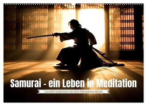 Samurai - ein Leben in Meditation (Wandkalender 2024 DIN A2 quer), CALVENDO Monatskalender (Calendar)