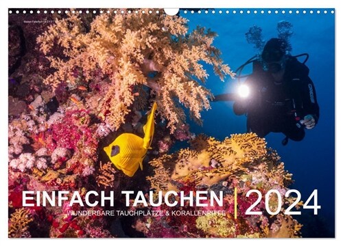 Einfach Tauchen - Wunderbare Tauchplatze und Korallenriffe (Wandkalender 2024 DIN A3 quer), CALVENDO Monatskalender (Calendar)