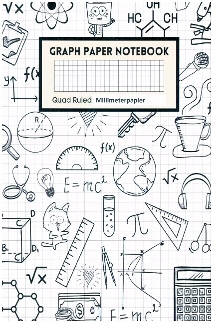Mathematik Notizbuch Graphisches Papier Notizbuch Notizbuch aus Millimeterpapier - 1/2 Zoll große Quadrate (Paperback)