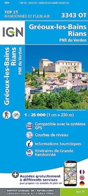 3343OT Greoux-les-Bains (Sheet Map)
