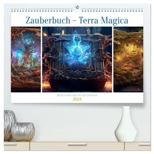 Zauberbuch - Terra Magica (hochwertiger Premium Wandkalender 2024 DIN A2 quer), Kunstdruck in Hochglanz (Calendar)