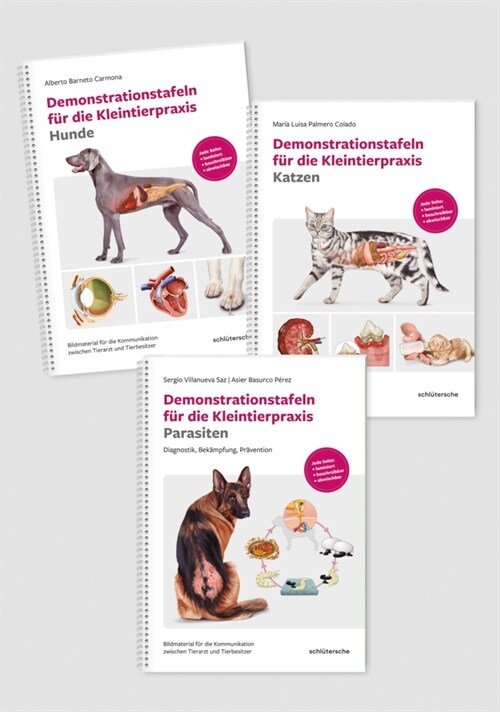 Demonstrationstafeln fur die Kleintierpraxis Hund, Katze und Parasiten 3 Bde. im SET (Hardcover)