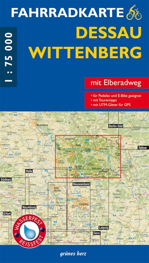 Fahrradkarte Dessau, Wittenberg (Sheet Map)