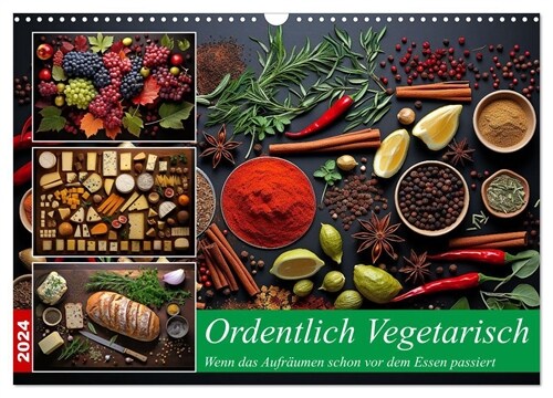 Ordentlich Vegetarisch (Wandkalender 2024 DIN A3 quer), CALVENDO Monatskalender (Calendar)