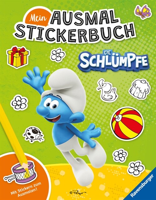 Ravensburger Mein Ausmalstickerbuch Die Schlumpfe - Großes Buch mit uber 250 Stickern, viele Sticker zum Ausmalen (Paperback)