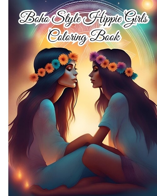 Boho Style Hippie Girls Coloring Book: Fashion Coloring Book; Beautiful Models Wearing Bohemian Chic Clothing, Flowers (Paperback)